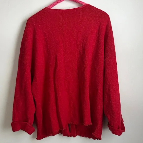 Coldwater Creek Red Heart Button Cardigan — 100% Cotton — Made in USA - Picture 5 of 5